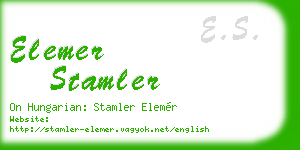 elemer stamler business card